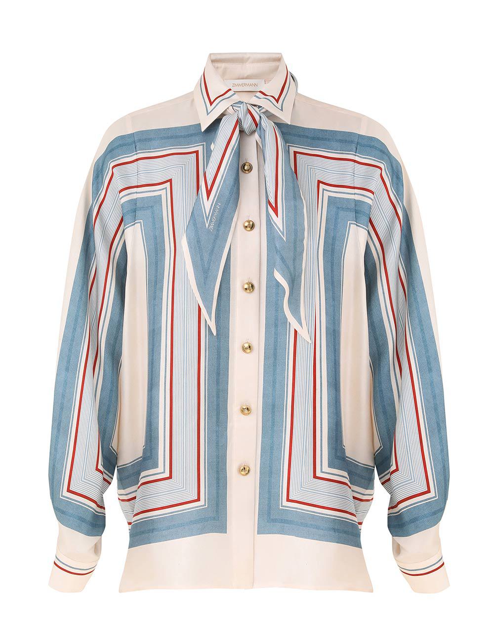 Camisa con bufanda holgada