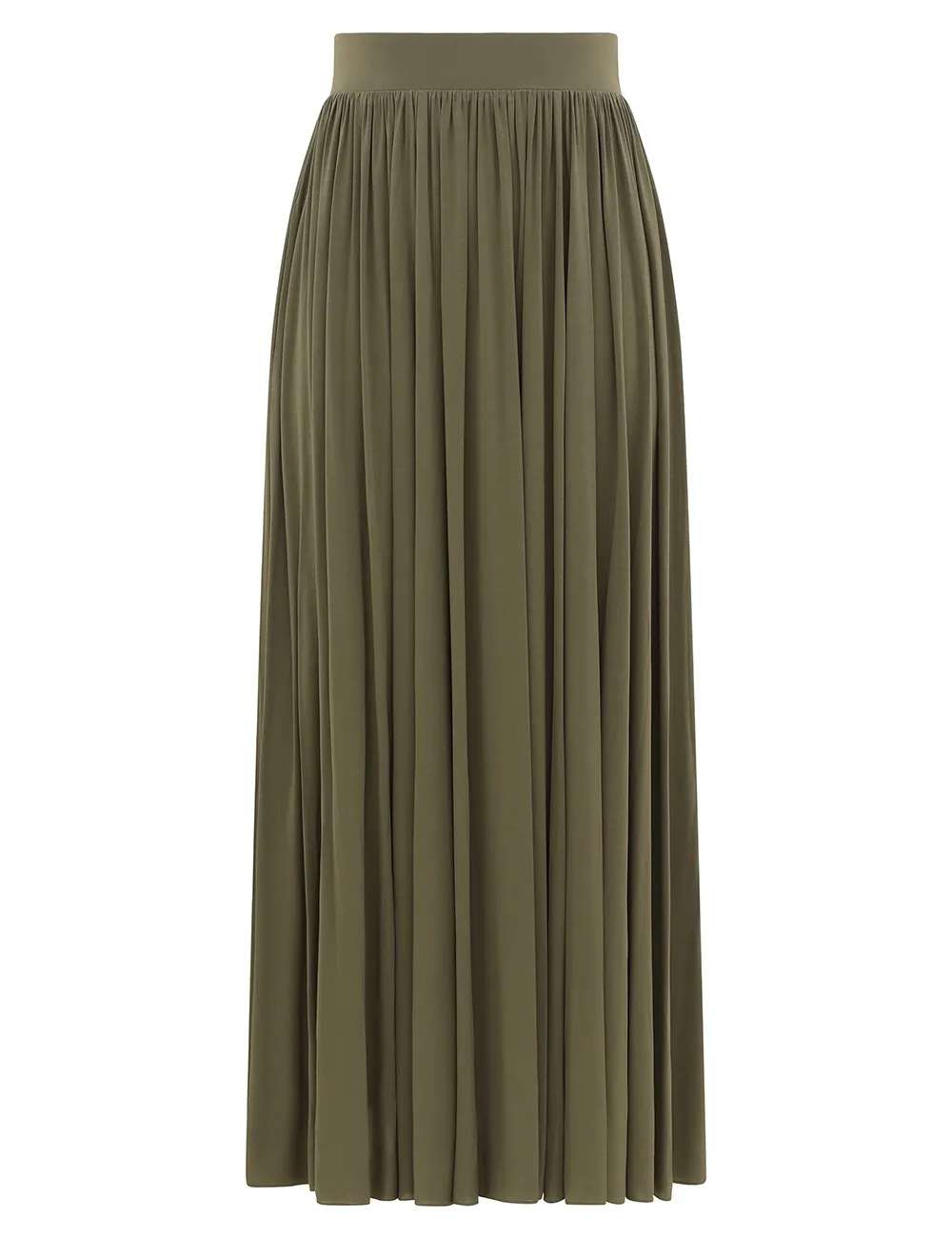 Falda midi con pliegues