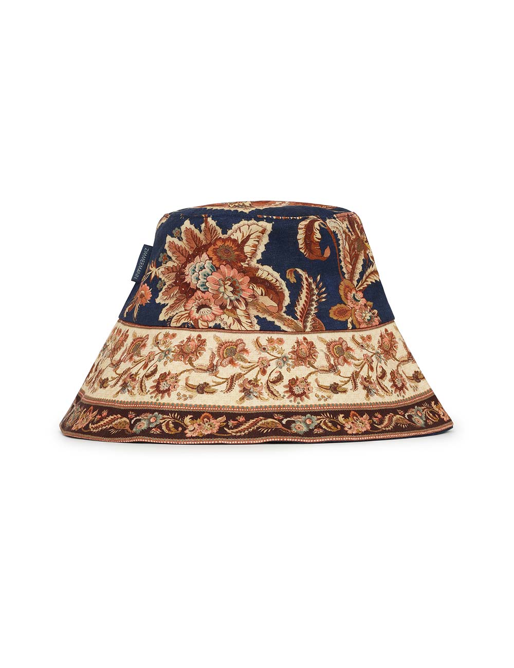 Sombrero de paja con ala larga estampado