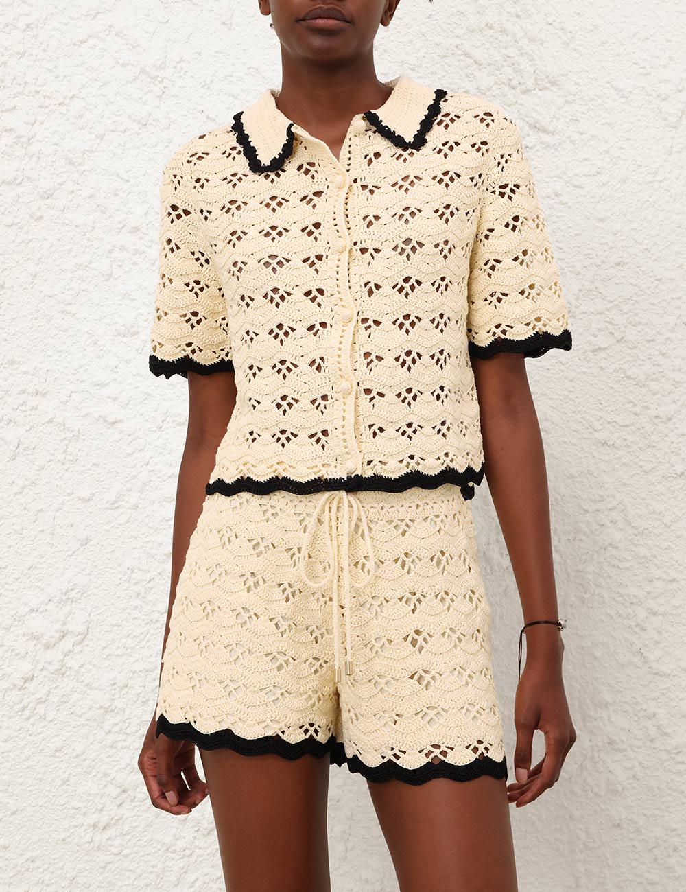 Camiseta de Polo de Croché Aster