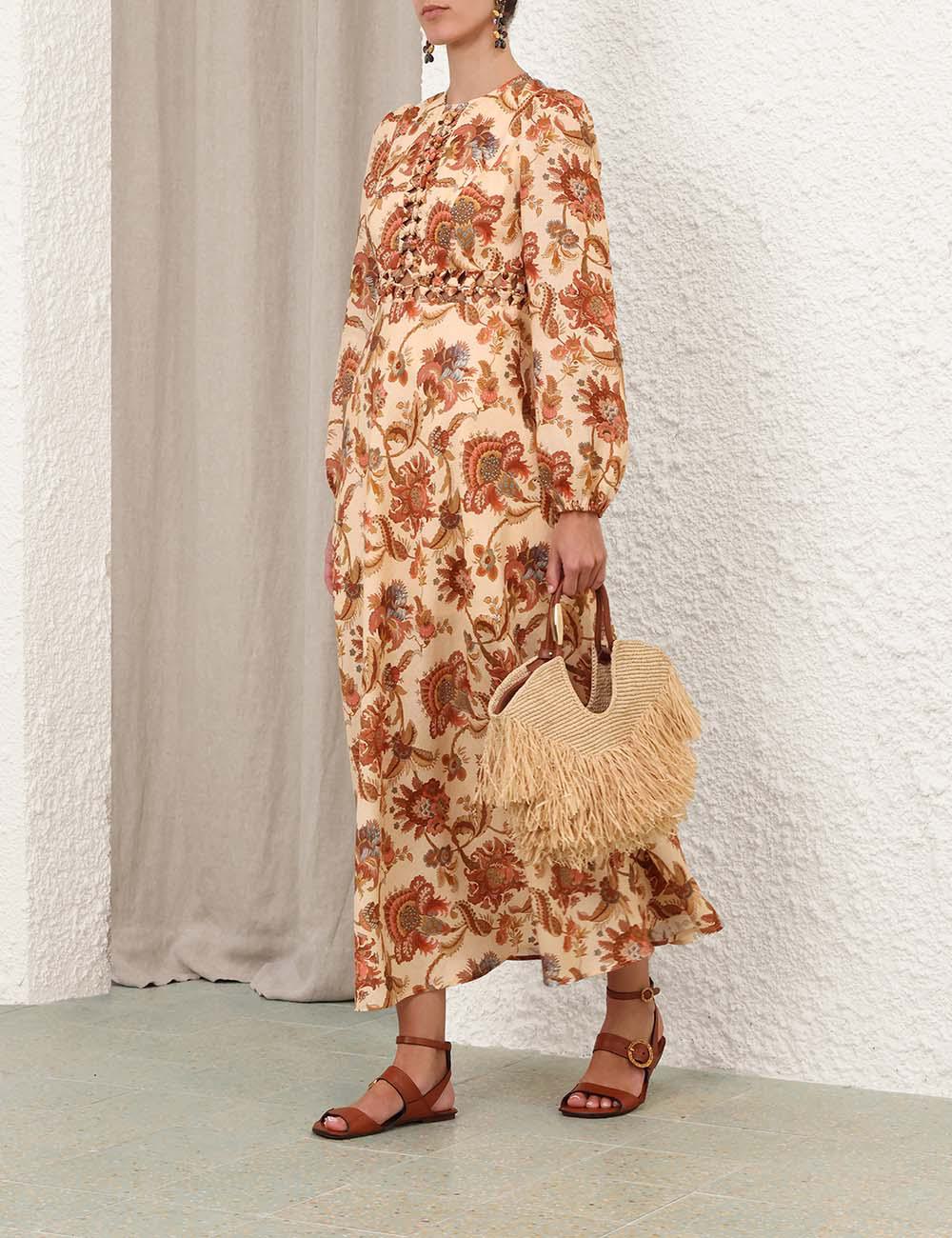 Vestido Midi de Manga Larga Aster