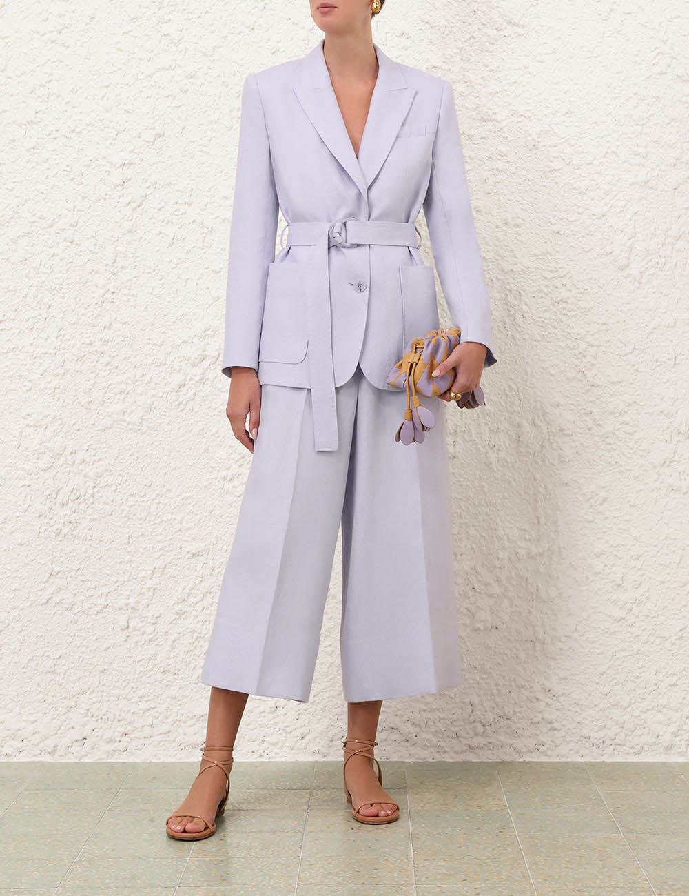 Blazer con cinturón de lino Luna