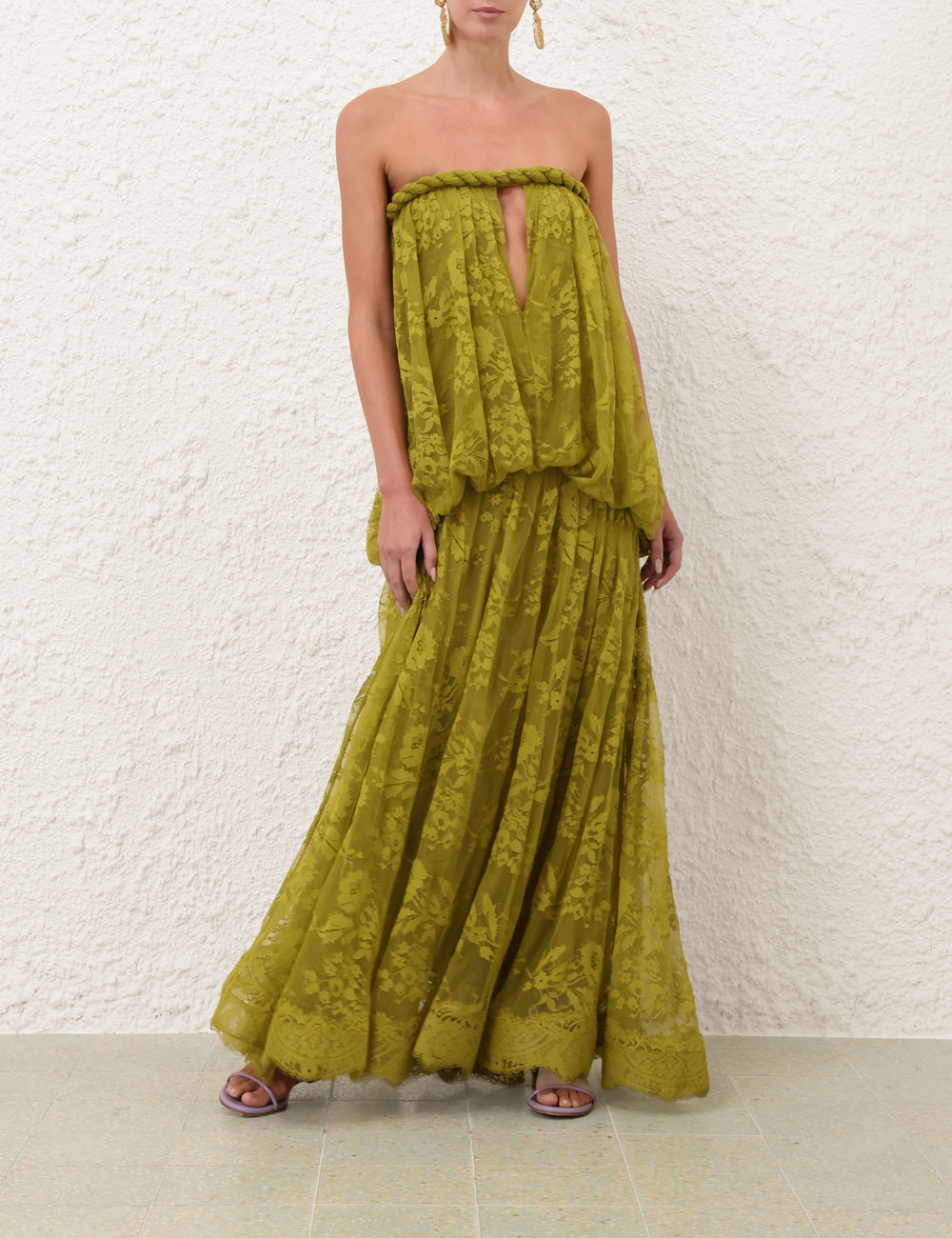Vestido Bandeau de Encaje Luna