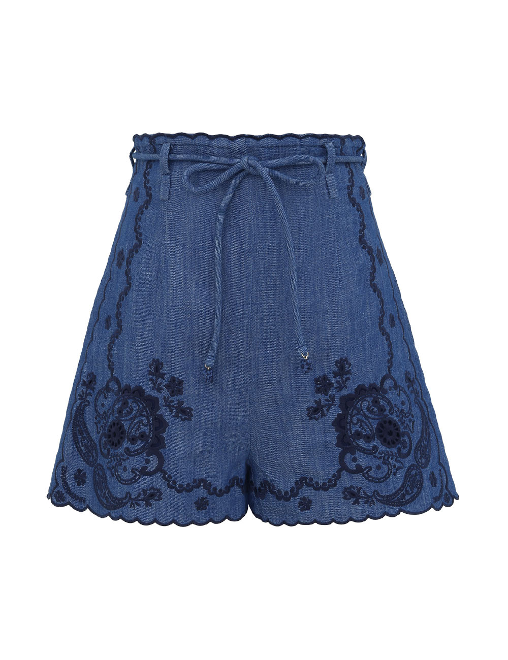 Pantalón Corto de Denim con Bordado Aster