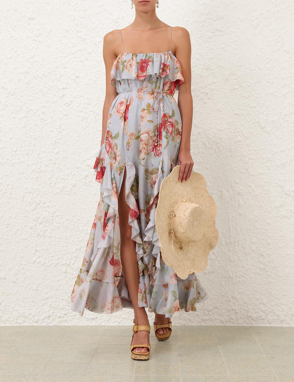 Vestido maxi con volantes Roselight