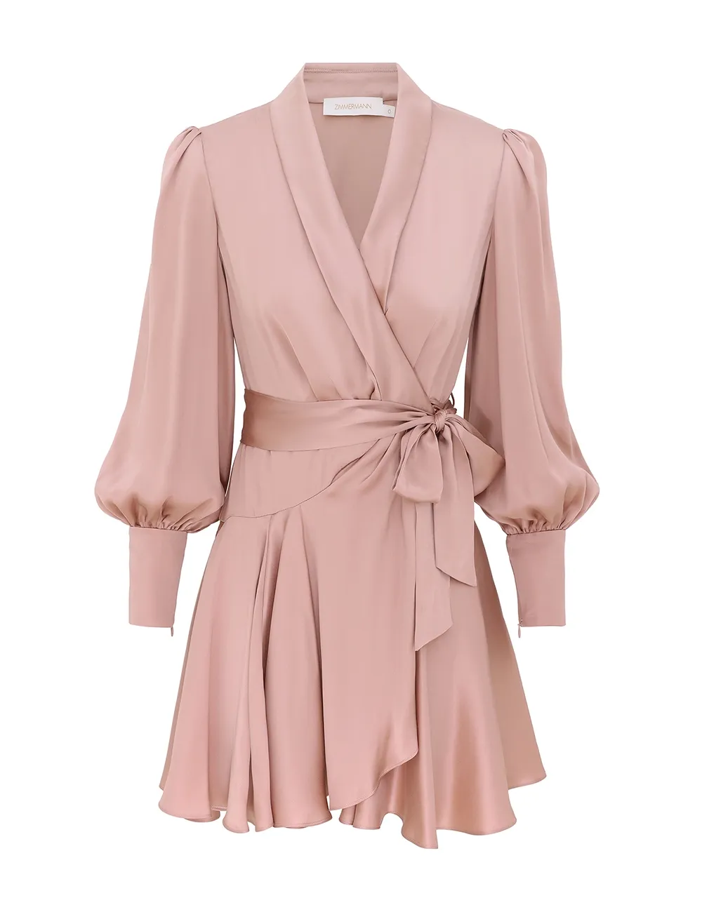Vestido Mini de Raso con Volante