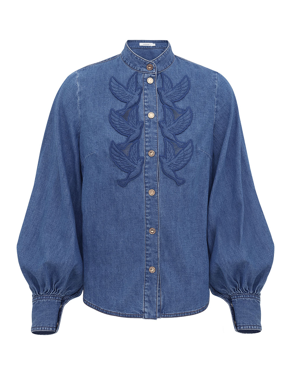 Camisa de Denim con Aplicaciones