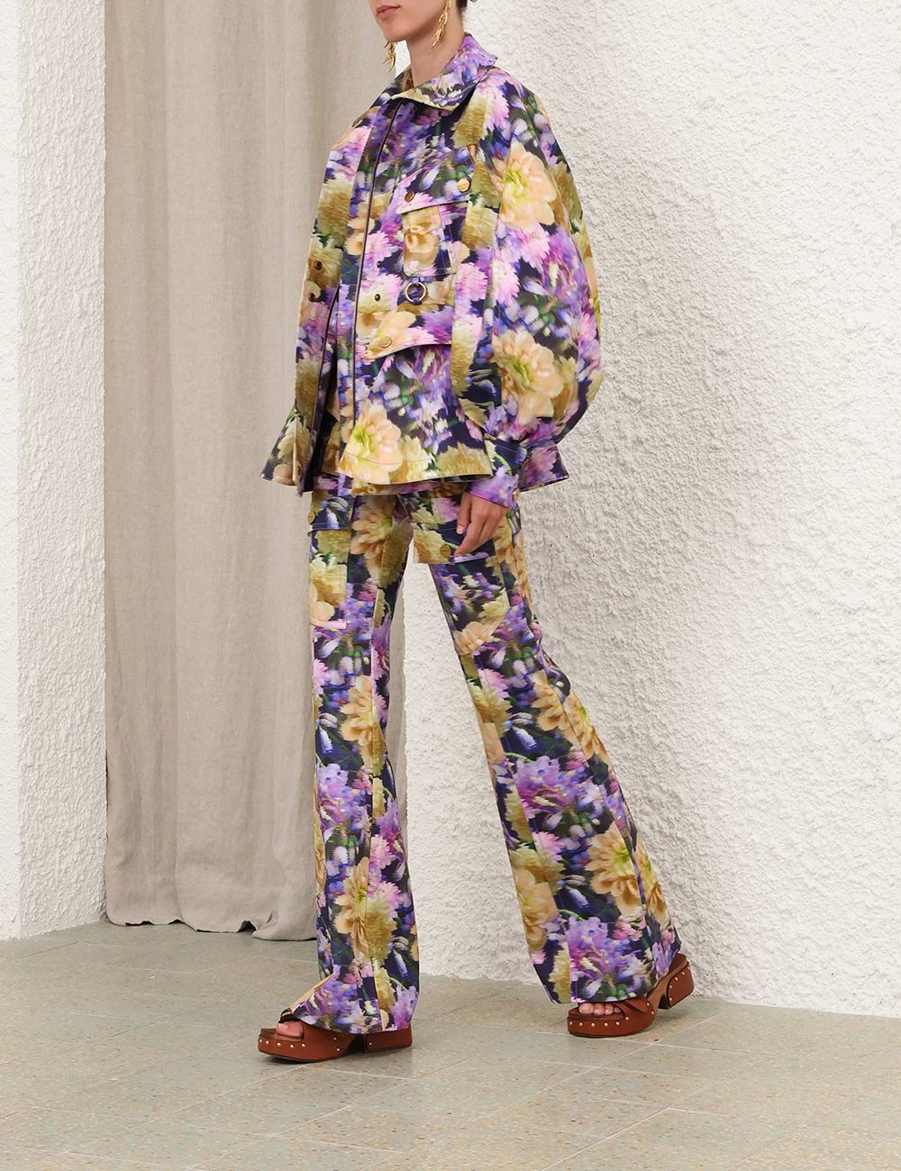 Chaqueta de Tela Estampada Luna