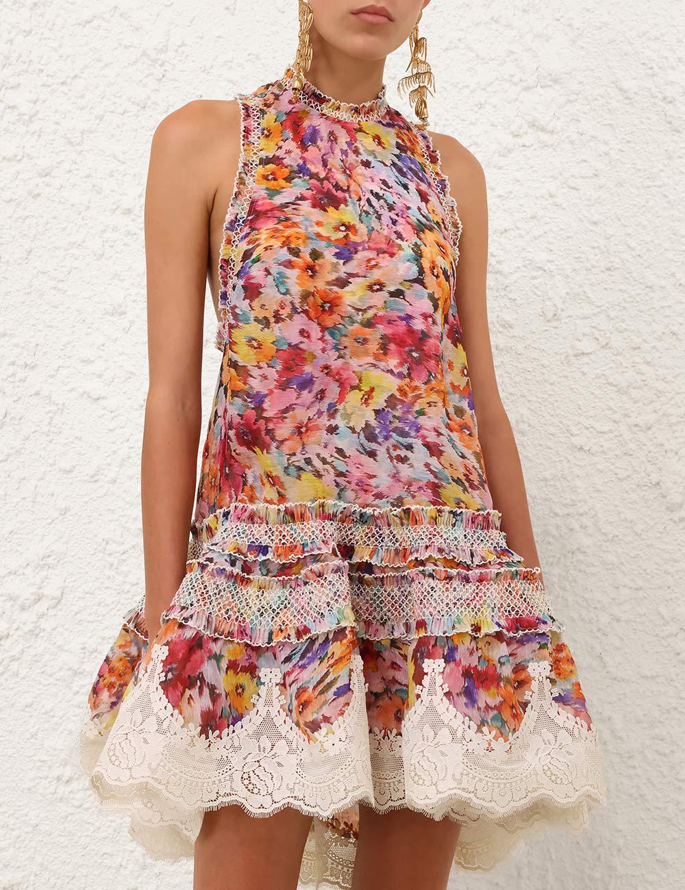 Vestido Luna con Volantes y Tela de Lámpara