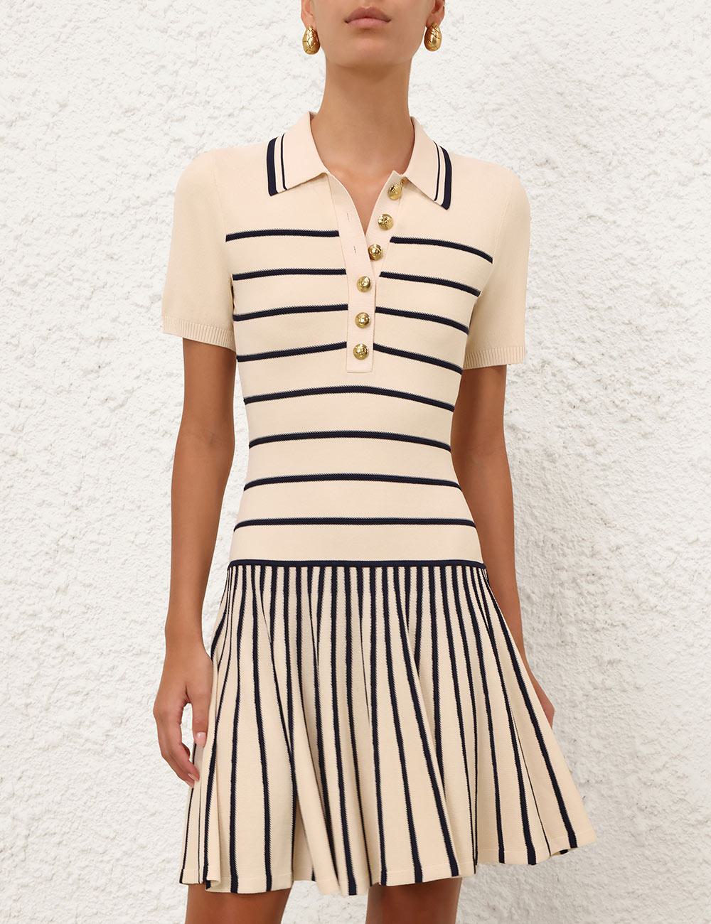 Vestido Mini Polo Rayado Luna