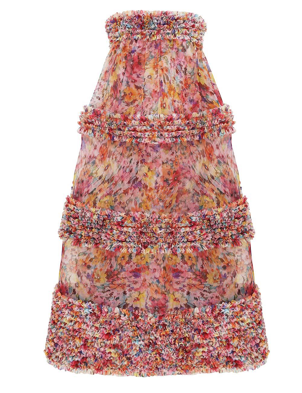 Vestido Bandeau con Volantes Luna