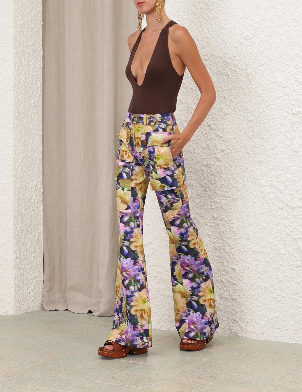 Pantalón Abombachado Estampado Luna