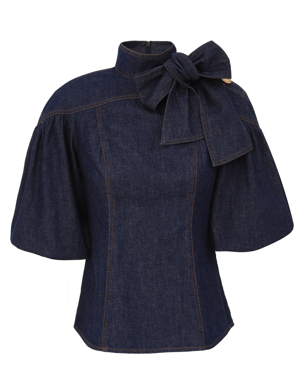 Blusa Ajustada de Denim