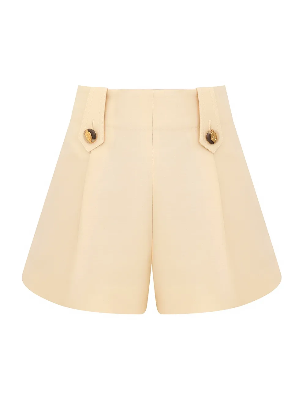 Pantalón Corto Ajustado de Lana y Seda Luna