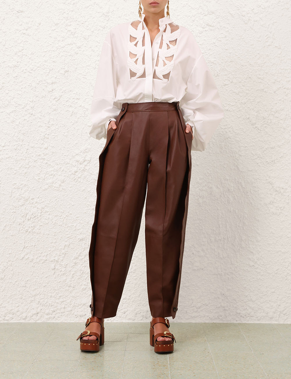 Pantalón de Cuero Luna Barrel