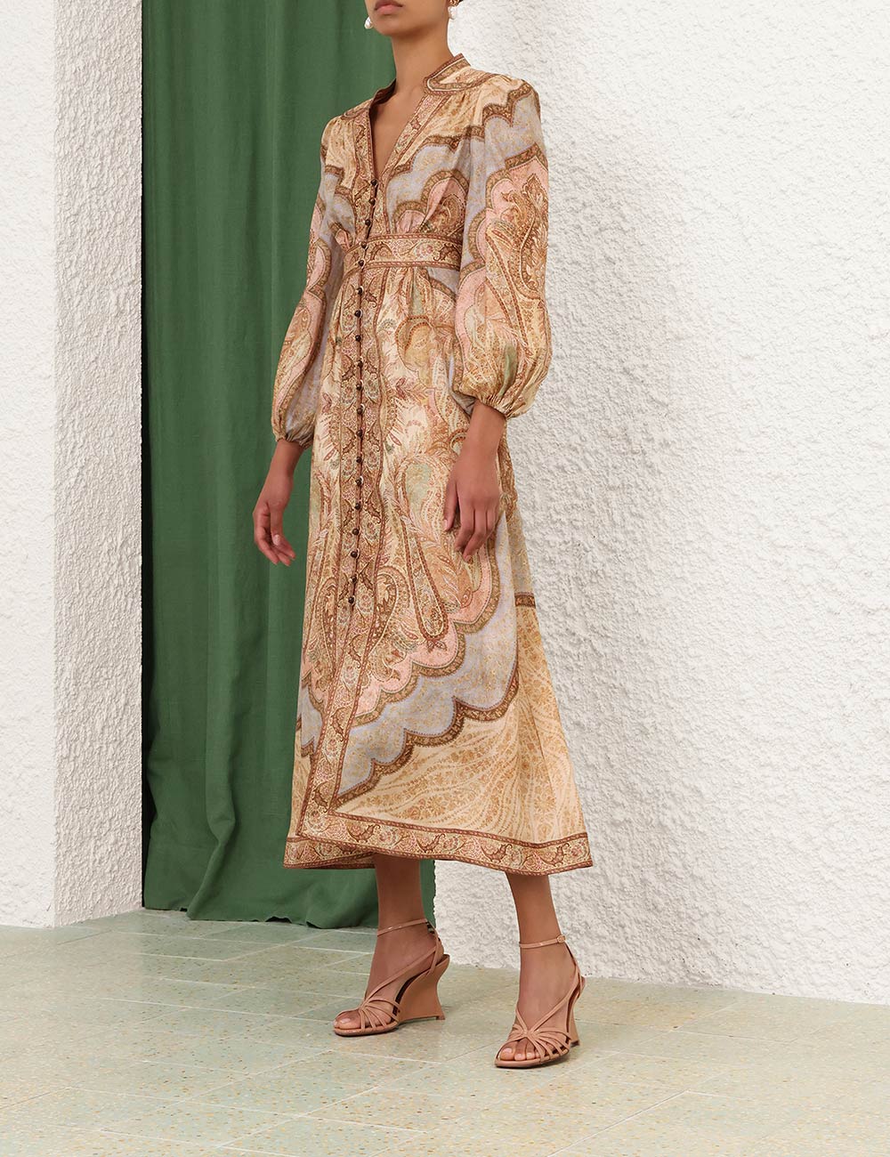 Vestido Midi Escote Profundo Wanderlust