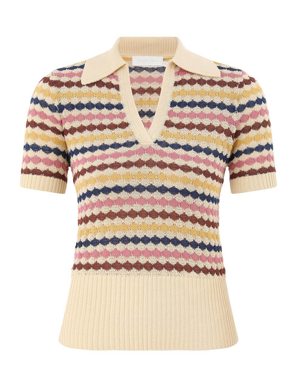 Polo de punto con escote en forma de concha Awaken