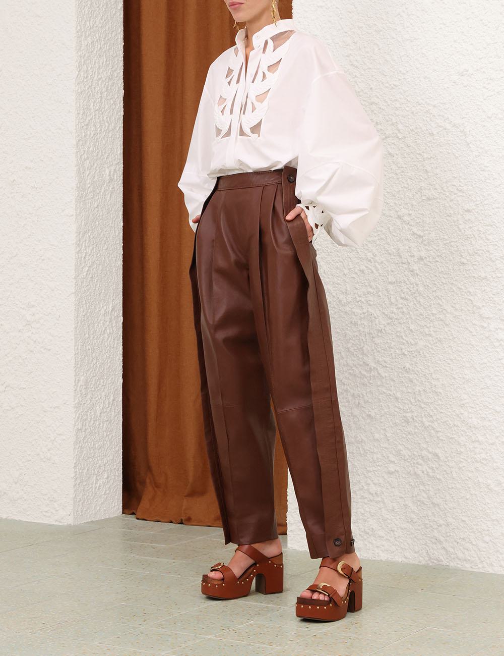 Pantalón de Cuero Luna Barrel