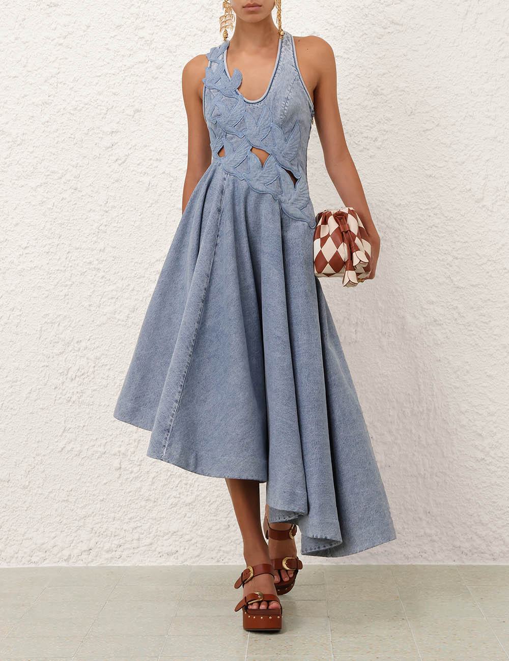 Vestido de Denim con Aplicaciones Alquimia