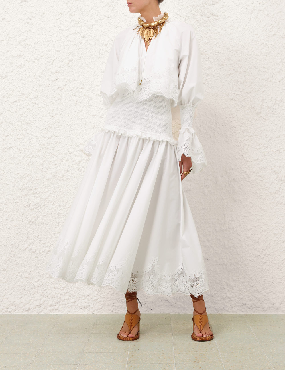 Vestido maxi de popelín Alquimia