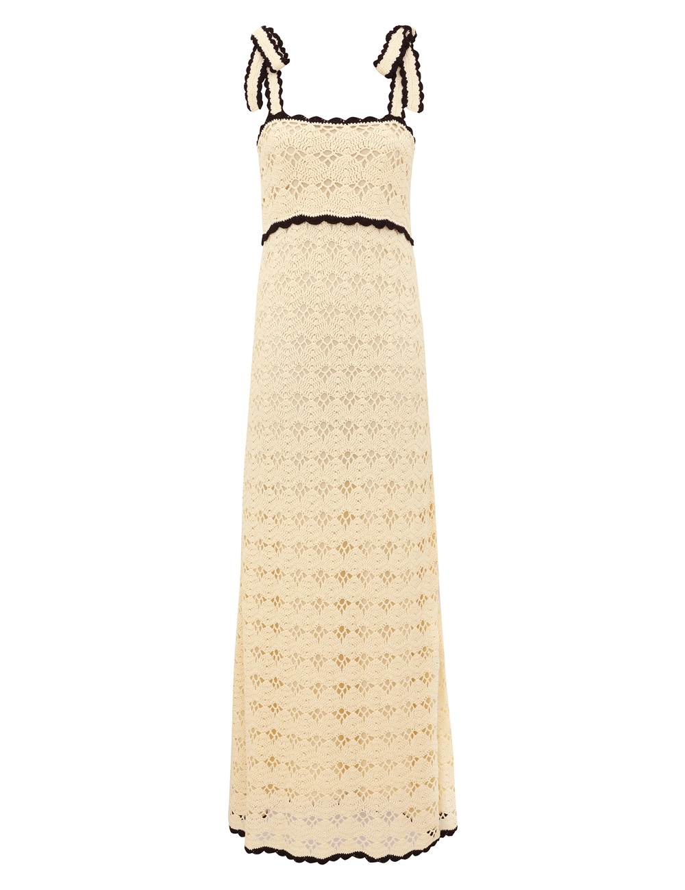 Vestido Midi de Croché con Cinturón Aster